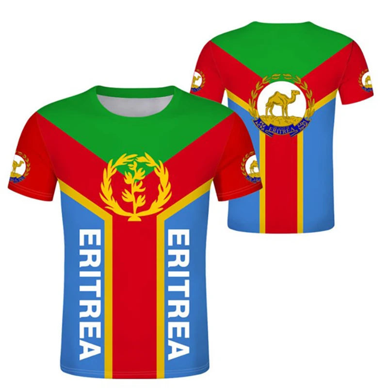 Summer Eritrea T-Shirts Eritrean Flag Emblem