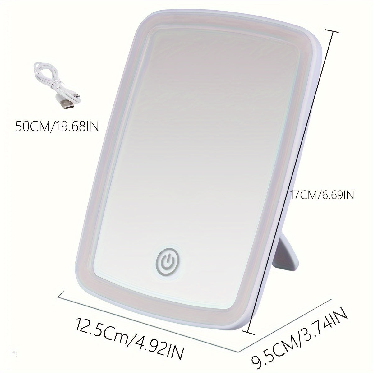 LED Makeup Mirror with Touch Sensor, 3 Color Lighting Modes - White, Natural & Warm Light, Adjustable Brightness,