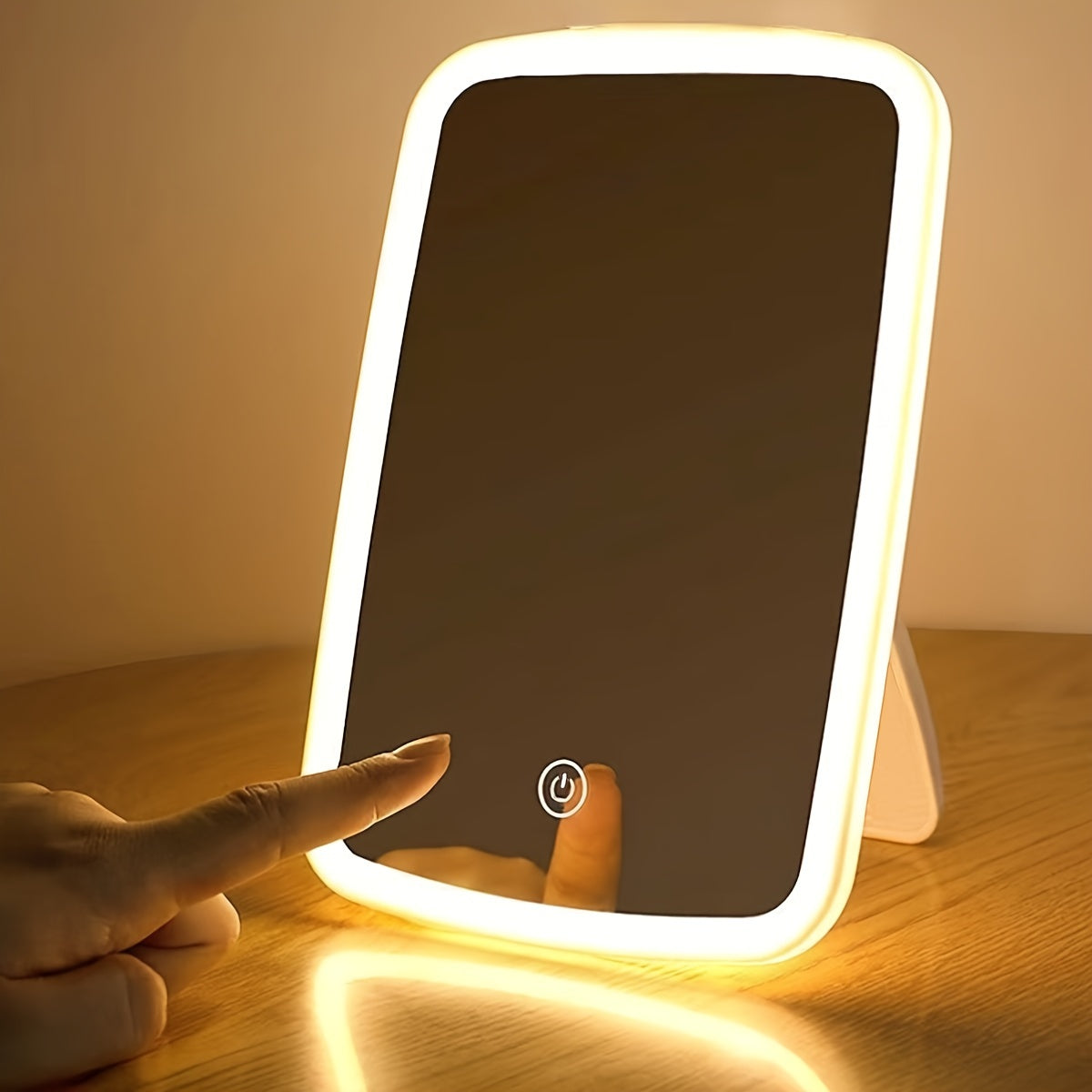 LED Makeup Mirror with Touch Sensor, 3 Color Lighting Modes - White, Natural & Warm Light, Adjustable Brightness,