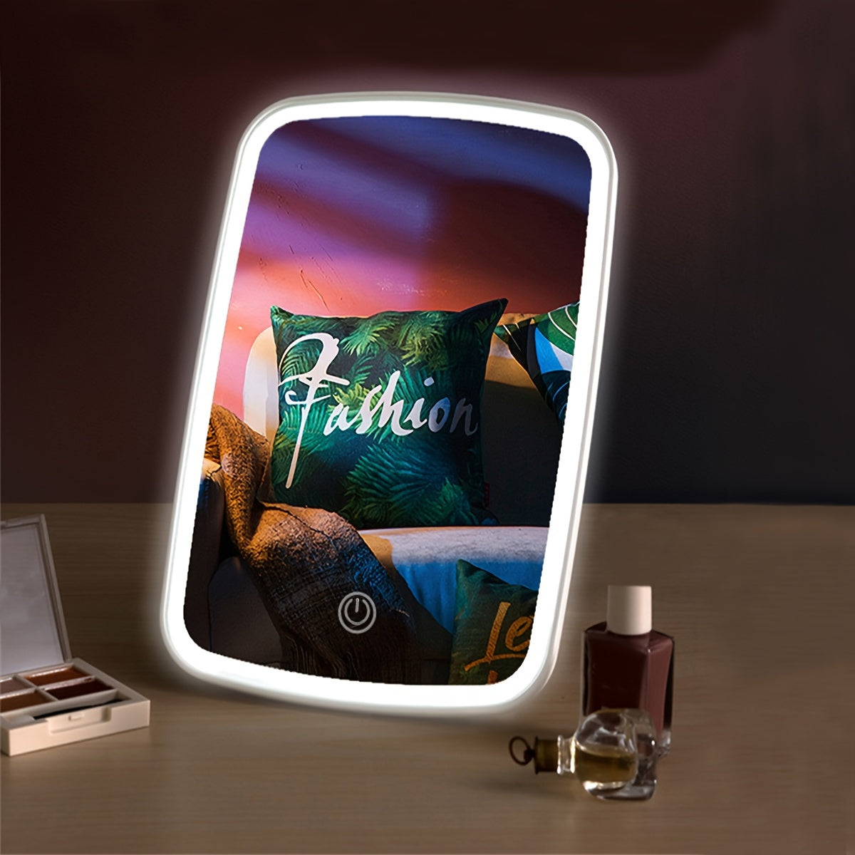 LED Makeup Mirror with Touch Sensor, 3 Color Lighting Modes - White, Natural & Warm Light, Adjustable Brightness,