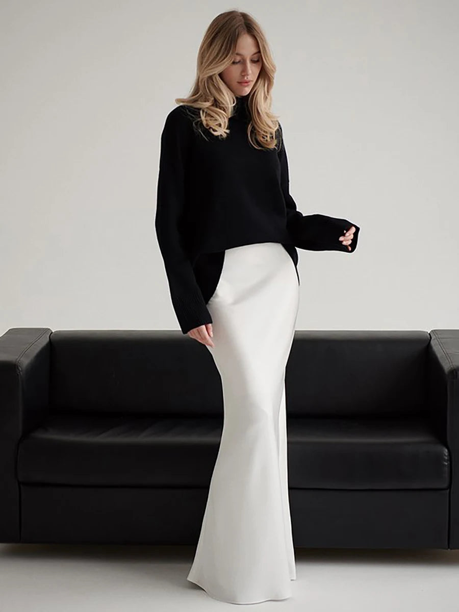 Wolfeel Casual Satin Women'S Skirt