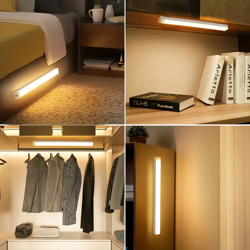 مصباح LED لاسلكي قابل لإعادة الشحن بمنفذ USB ومزود بمستشعر حركة للمنزل