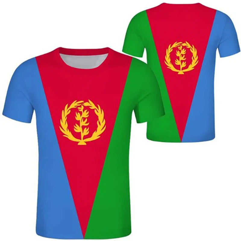 Summer Eritrea T-Shirts Eritrean Flag Emblem