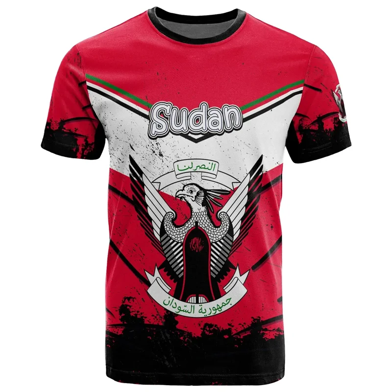 South Sudan Flag Men's T-shirt Fashion Summer Breathable Sports Short-sleeved Tops Casual Oversized Round Neck Street Wear Tees