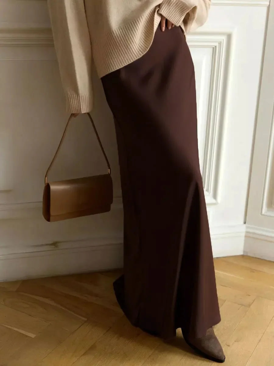 Wolfeel Casual Satin Women'S Skirt