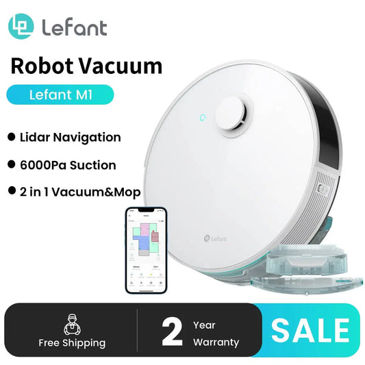Lefant N3 Robot Vacuum Cleaner with Mop,6000pa,dToF Laser Navigation, Sonic Vibration Wash 12000/min,Ultrasonic Carpet Detection