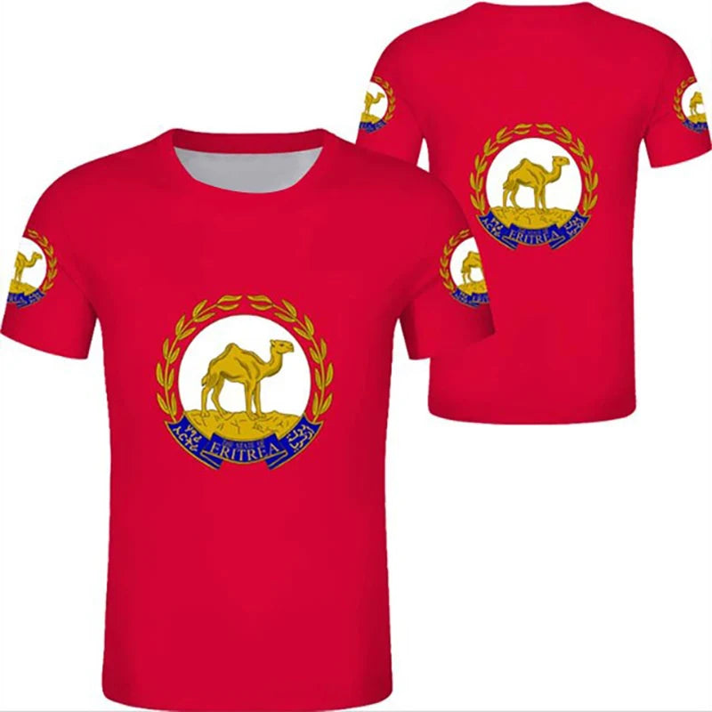 Summer Eritrea T-Shirts Eritrean Flag Emblem