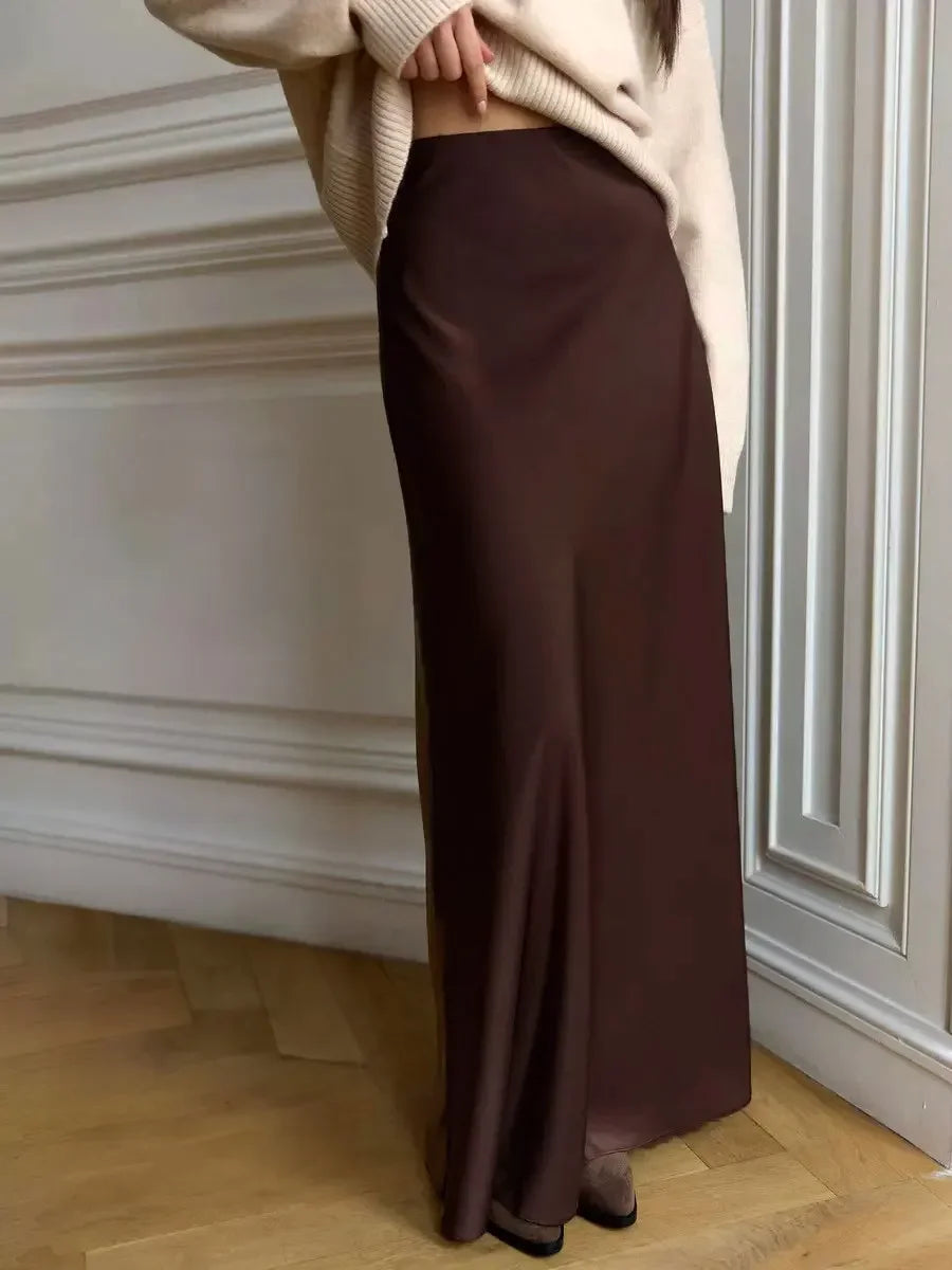 Wolfeel Casual Satin Women'S Skirt