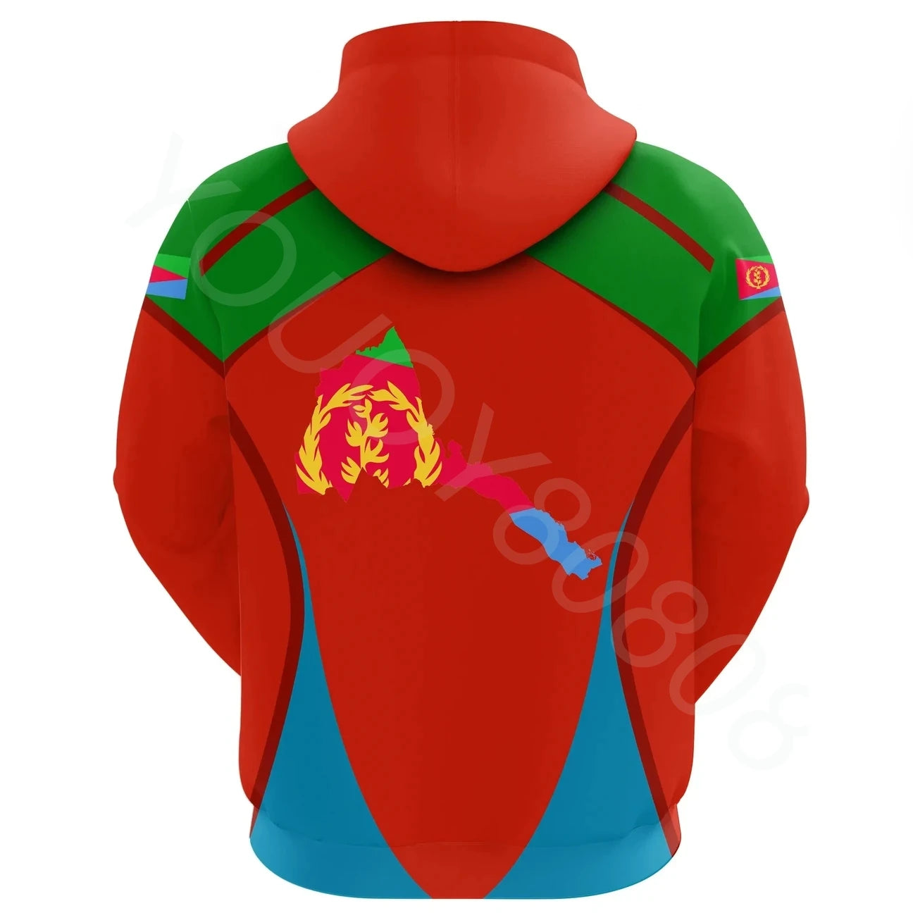 Men's Casual Hoodie Street Harajuku Print Sweatshirt African Zone Pullover Hoodie Special Sport Eritrean Zip Hoodie