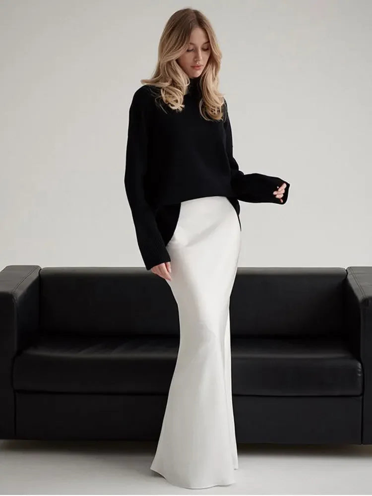 Wolfeel Casual Satin Women'S Skirt