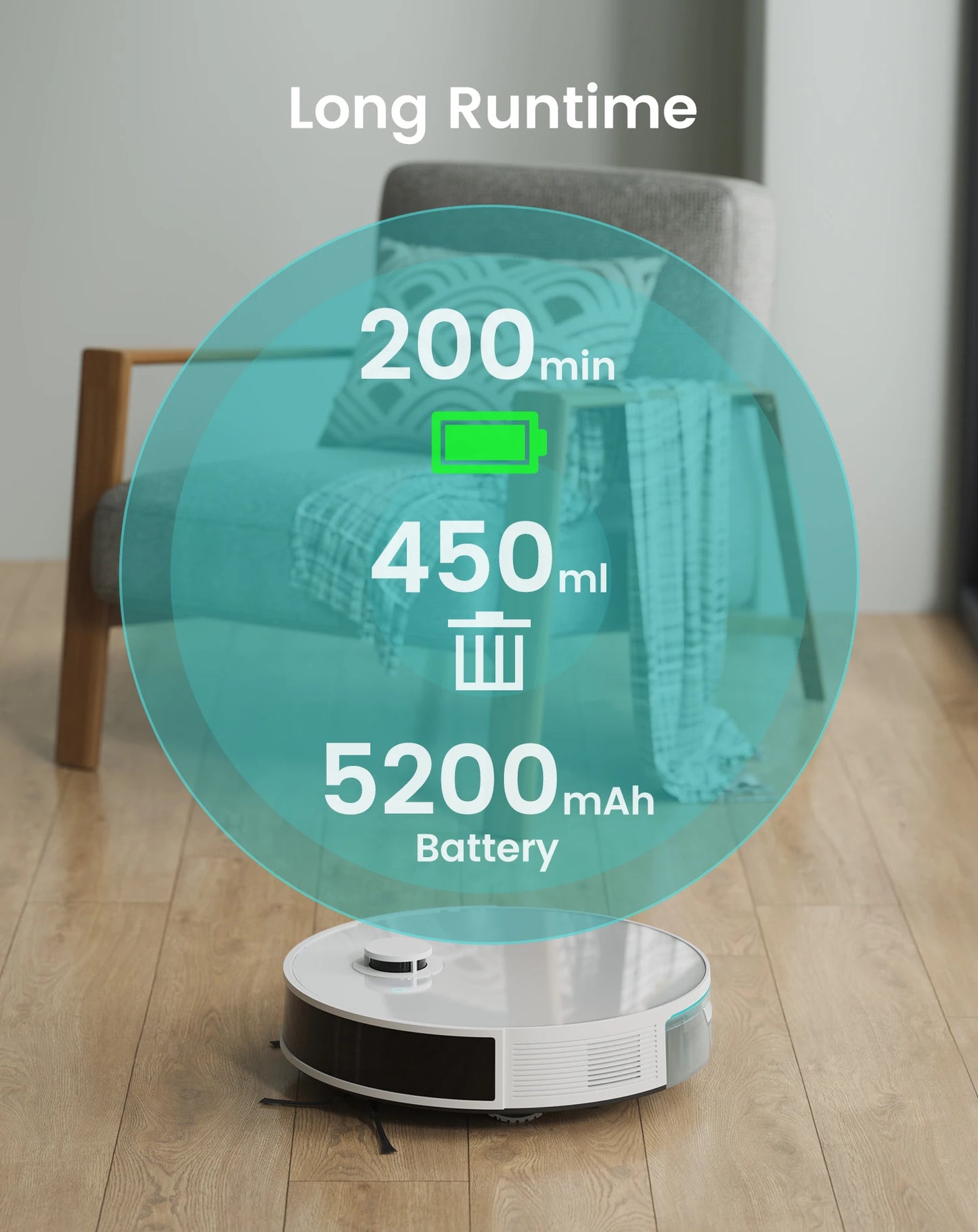 Lefant N3 Robot Vacuum Cleaner with Mop,6000pa,dToF Laser Navigation, Sonic Vibration Wash 12000/min,Ultrasonic Carpet Detection