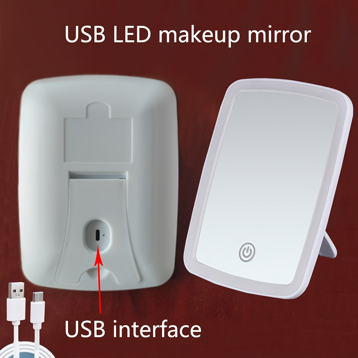 LED Makeup Mirror with Touch Sensor, 3 Color Lighting Modes - White, Natural & Warm Light, Adjustable Brightness,