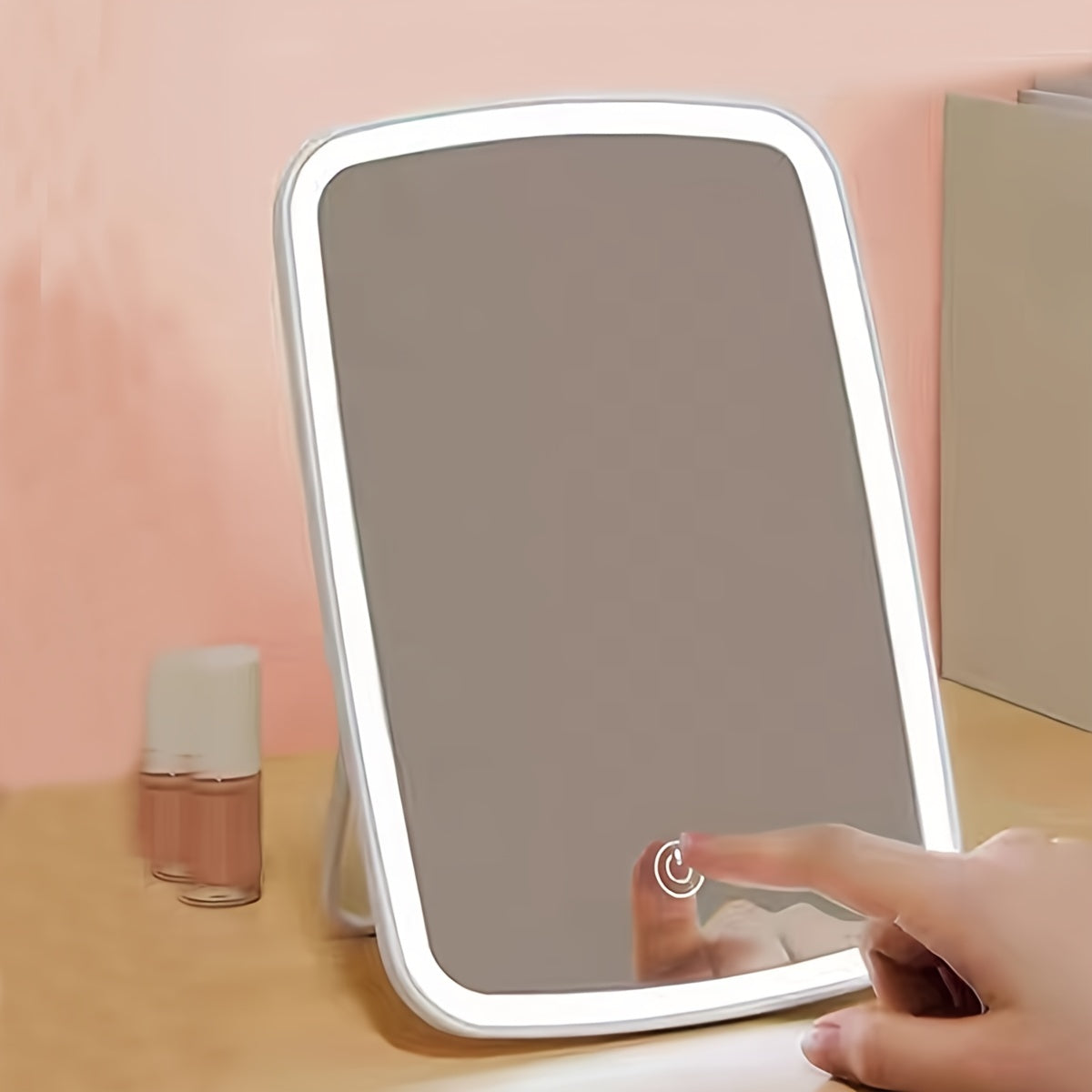 LED Makeup Mirror with Touch Sensor, 3 Color Lighting Modes - White, Natural & Warm Light, Adjustable Brightness,